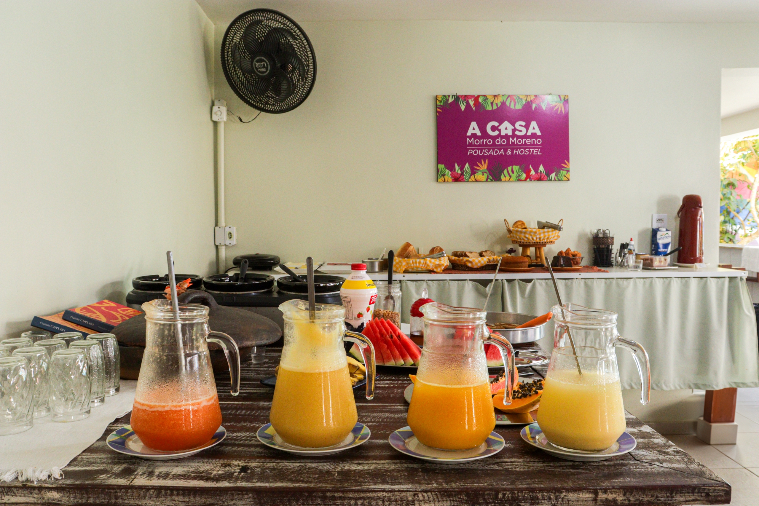 Café da manhã saudável da A Casa Morro do Moreno